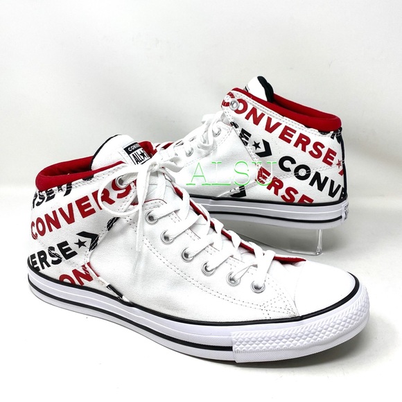 Converse High Street Mid Multi Logo White  Men’s - Picture 5 of 8
